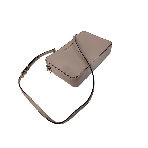 Michael Kors Jet Set Crossbody Bag Gold Chain Strap Pink Leather 7633 Barbie L - Picture 8 of 16